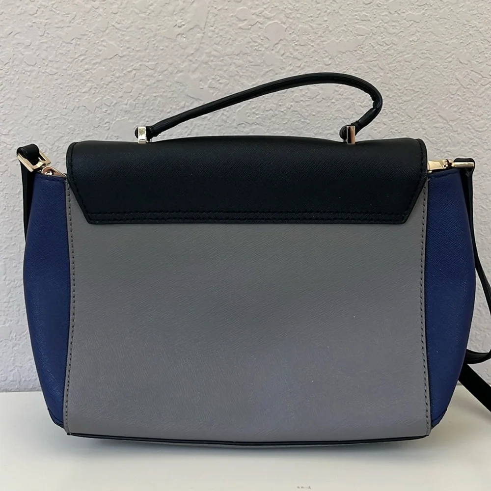 Kate Spade Leather Crossbody Purse Black Grey Blue
